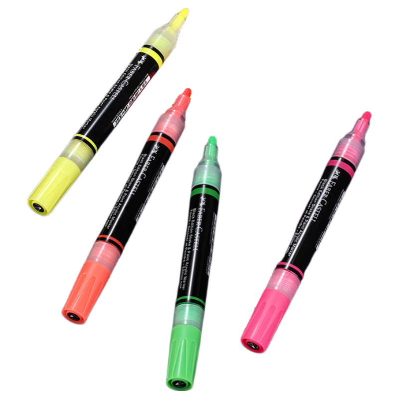 Faber-Castell Valve-Style Acrylic Markers, Dual-Tip, 6 Metallic Colors, Boxed Set O1-285517, Art Sketching Watercolor Pens, Art Educatio