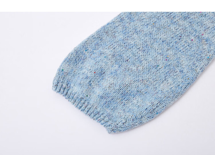 Demana Gradient Irregular Dyed Yarn Sweater with Lantern Sleeves, Wool-Texture Autumn Knit Top for Women 12
