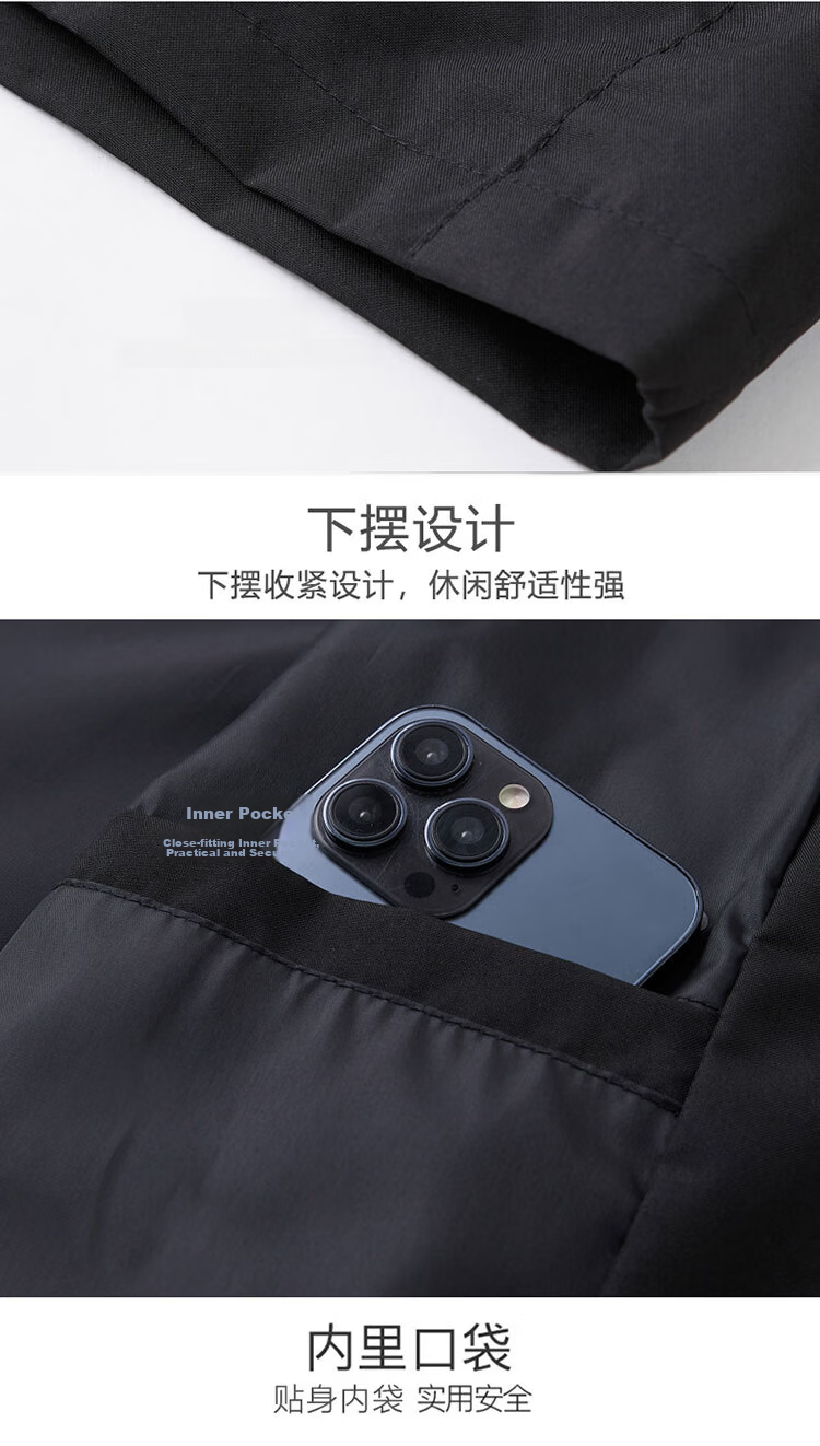 TUCANO Men's Spring Autumn Jacket Lapel Business Casual Executive Coat Fashion Versatile Comfortable Top Black XL 23