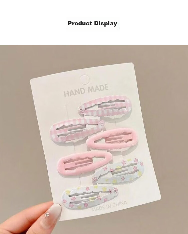 LiQing Children's Hair Clips [Pink, 12 Pieces] Dopamine Back of Head Waterdrop BB Clips Hairpins Side Bang Hair Accessories 5