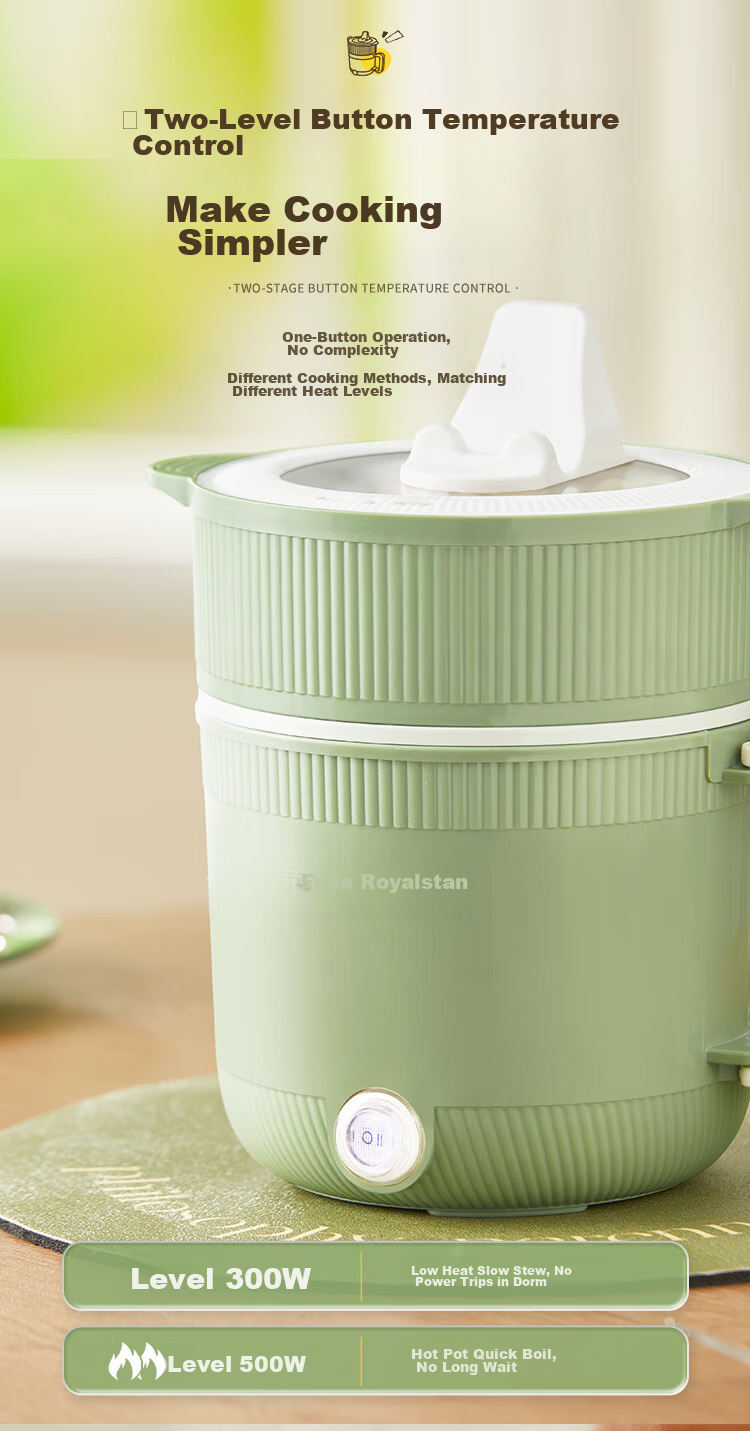 Royalstar Electric Cooking Pot Foldable Portable Small Electric Cooker for Dormitory Household Student Room All-in-One Instant Noodle Hot Pot Electric Heating Pot Titanium Coating Multifunctional Pot  12