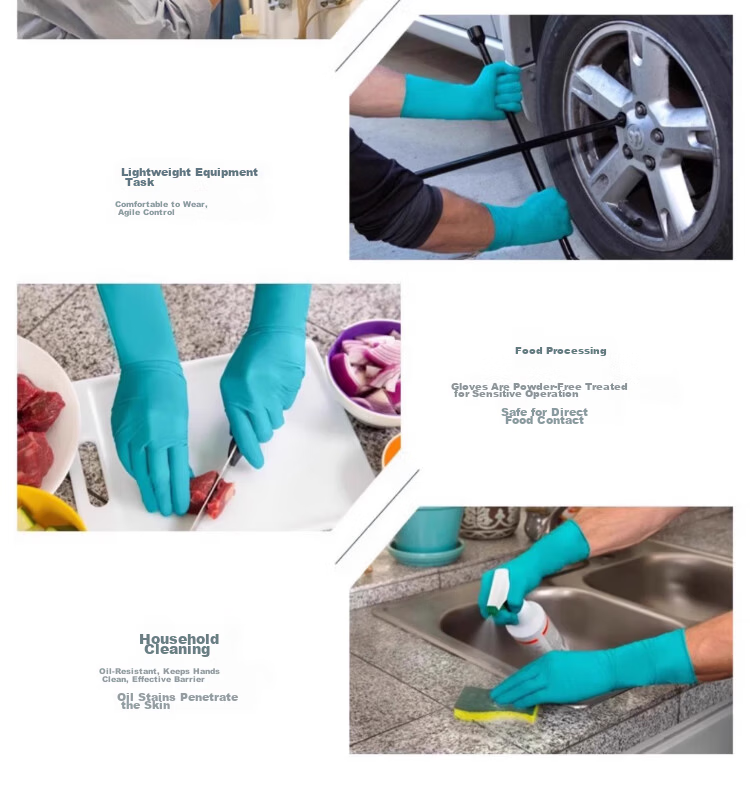 Ansell Disposable Nitrile Gloves Chemical Resistant Oil Resistant Acid and Alkali Resistant Laboratory Extended Thickened Anti-Slip Wear-Resistant Gloves 92-605 (100 pcs/box) L 18