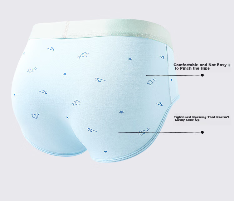Langsha Youth Boys' Solid Color Cotton Soft Triangle Underwear for Ages 12-16, Developmental Period Boys' Mid to Large Size Briefs 9