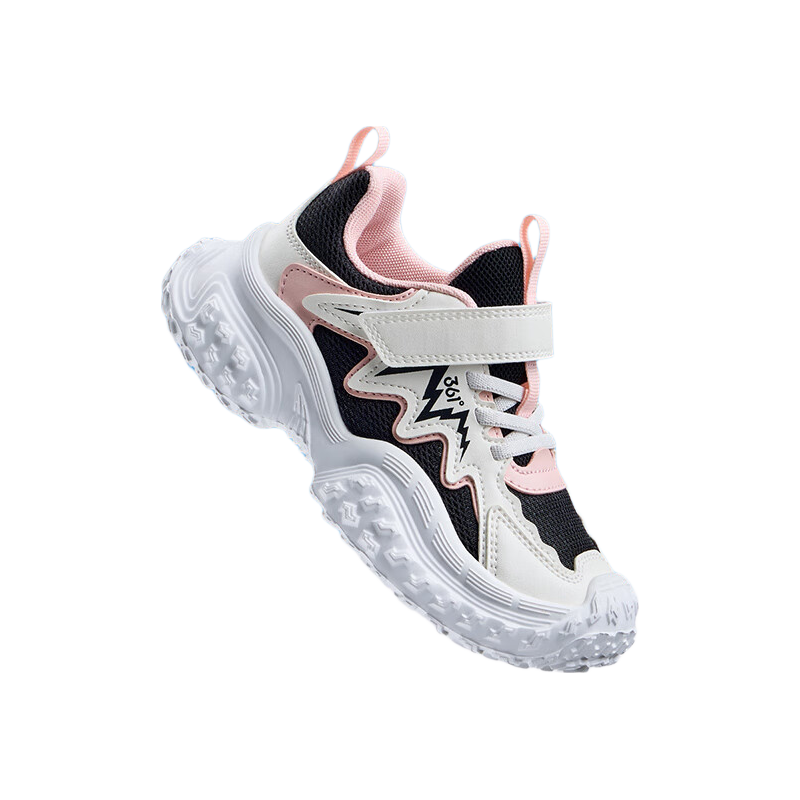 361° Kids Sports Shoes 2026 Spring Boys and Girls Toddler 3-7 Years Soft Elastic Durable Casual Running Shoes Black Size 30