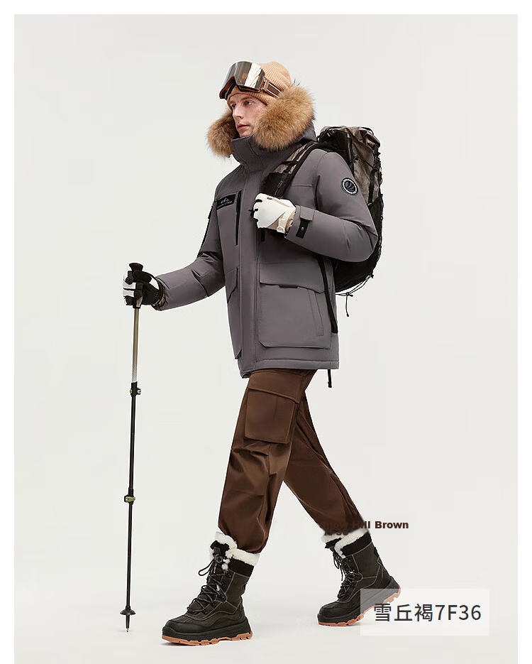 BOSIDENG 25-Year Winter Extreme Cold Northeast Special Thickened Goose Down Unisex Mall-Style Down Jacket with Large Fur Collar 36