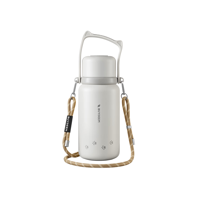 Buydeem Large Capacity Tea Infuser Thermos Bottle Tilted Cat Dual-Use Portable Water Bottle Gift