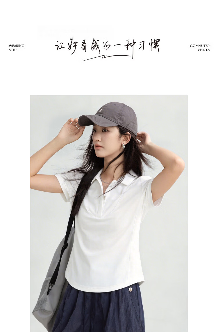 Demana [Cooling Black Technology] Summer UPF50+ Nylon Sun Protection Slim Fit Polo T-Shirt for Women Premium Feel 10