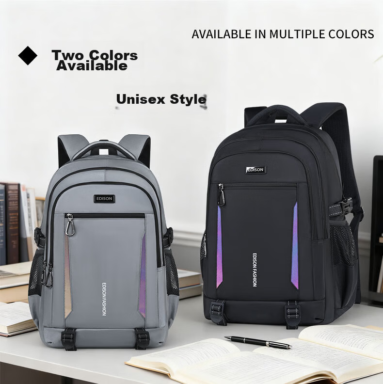Edison Inventor High School Student Large Capacity Middle School University Lightweight Ergonomic Backpack Travel Laptop Bag W59-1 3
