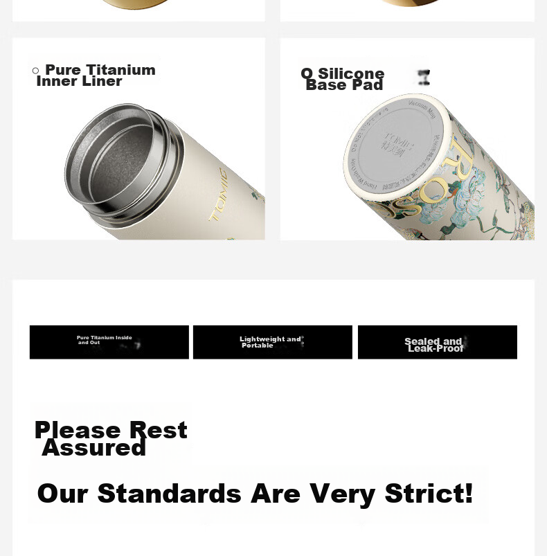 TOMIC Pure Titanium Antibacterial Insulated Water Bottle Van Gogh Collaboration Portable Outdoor Car Travel Pocket Cup Teacher's Day Gift 19