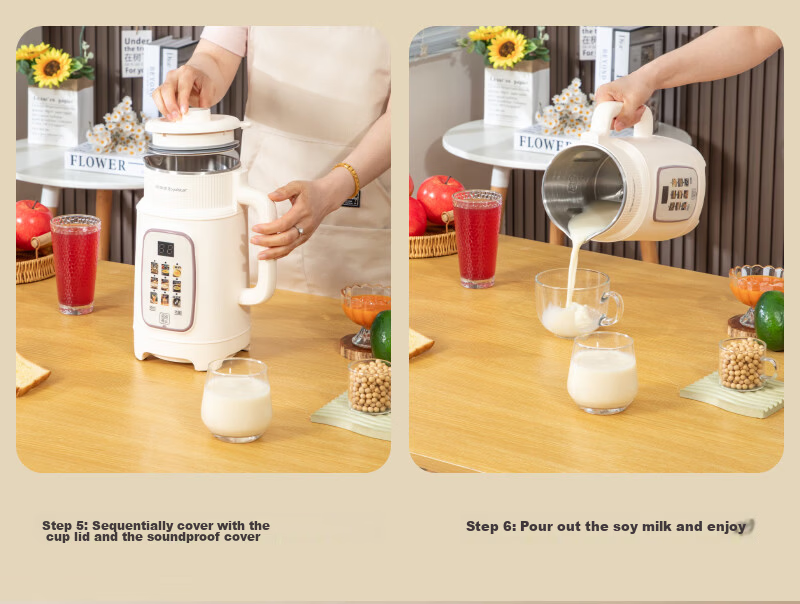 Royalstar Blender Household Soy Milk Maker 1.8L Fully Automatic Multifunctional Scheduled Noise-Reducing Juicer Grain Cooker Baby Food Processor New Soft Sound RD-200U68 9