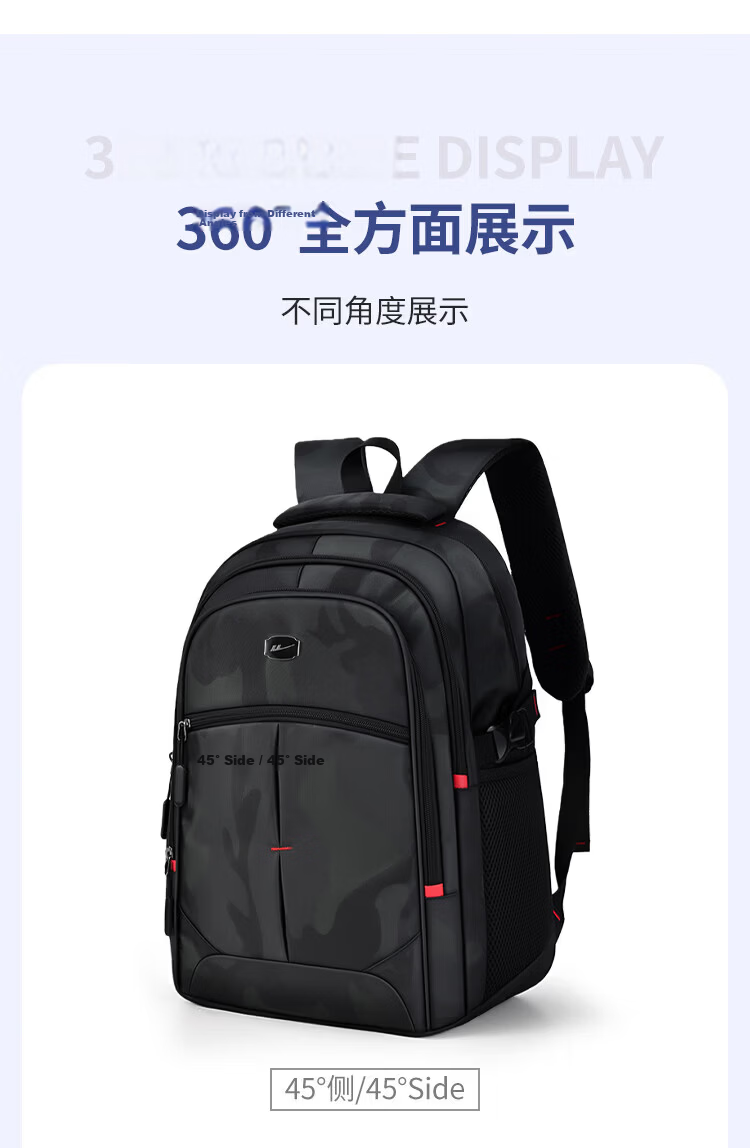 Warrior Large Capacity Backpack for Boys Middle School High School Students 2026 New Student Travel Laptop Bag 12