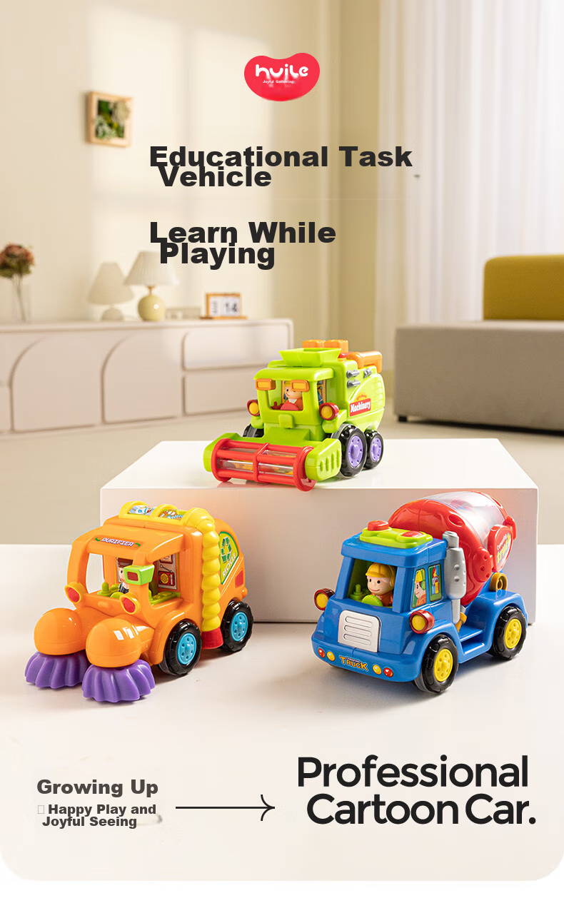HUILE TOYS Children's Construction Vehicle Toy Car for Boys And Girls, Baby Toys Car for 1-3 Years Old, First Birthday Gift 1