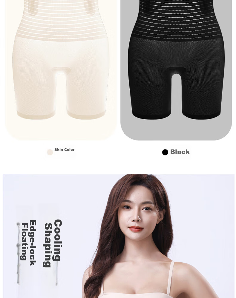Langsha High-Waist Tummy Control Women's Ice Silk Cooling Safety Shorts Butt-Lifting Non-Rolling Thin Breathable Boxer Shaping Pants 13
