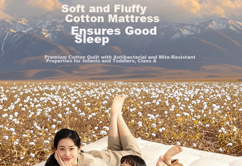 Shuixingjiafang Xinjiang Cotton Mattress, Class A Bedding, Student Dormitory Cotton Pad, Single Bed Mattress, 90×195×6cm 3