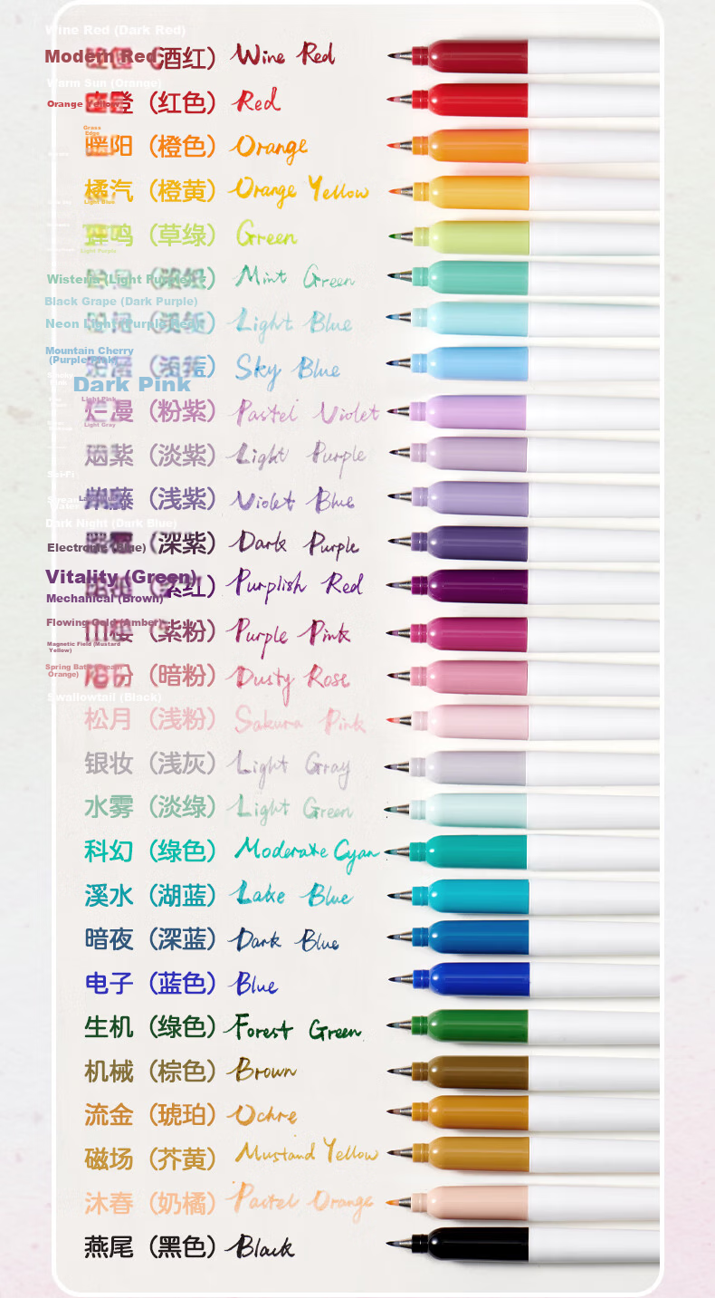 KACO Kalor Brush Soft Hair Calligraphy Pen Small Regular Script Summer Student Practice Drawing Watercolor Pen 4-Pack (Late Spring March) 7