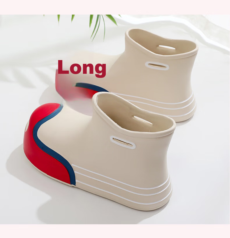 GUOLUOFEI Kids Waterproof Non-Slip Rain Boots for Girls, Cute Kindergarten Children, Khaki, Size 32/33 13