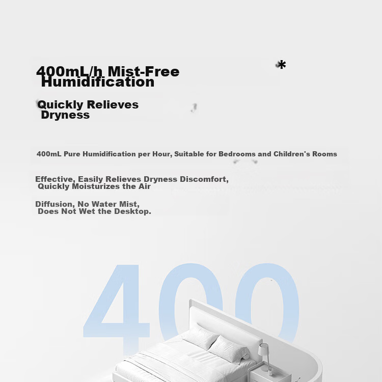 Mijia Xiaomi (MI) Mist-Free Humidifier 3-800, Quiet Home Bedroom Office 6L Large Capacity, 800ml/h Fast Humidification CJSJSQ04ZMZ Gift Moisturizing for Wome 6
