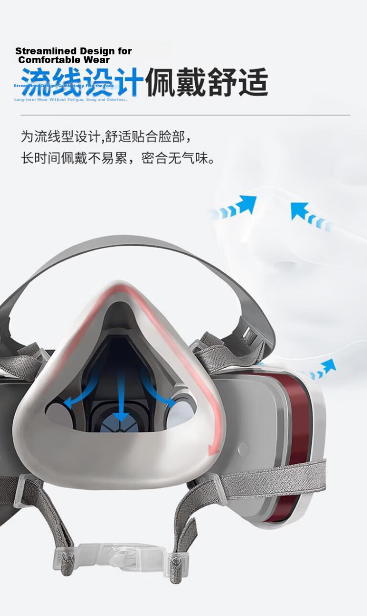SHENGLI Gas Mask Dustproof Respirator Organic Gas Vapor Protection Dust and Toxic Protection M3200D Set of 1 9