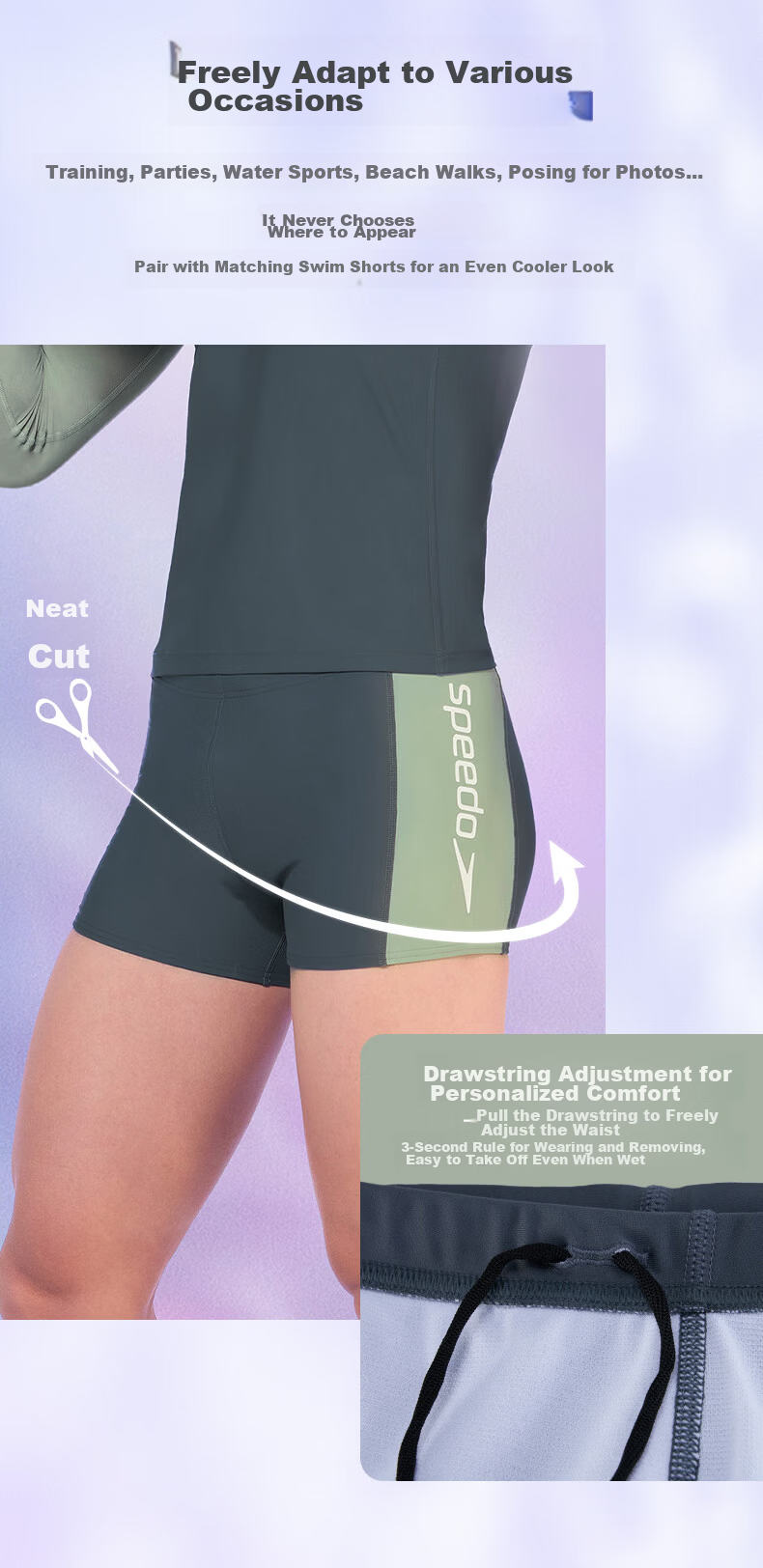 Speedo Free Series UV Protection Long Sleeve Swim Shirt Men Beach Outdoor High Elastic Slim Fit 2026 New Model 10