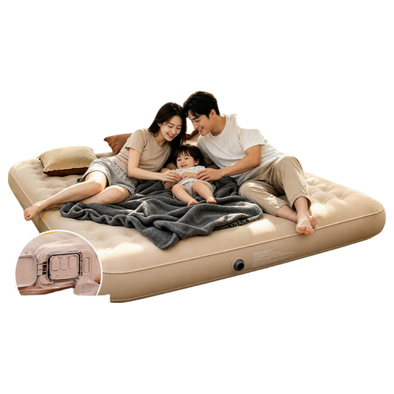 Huihecheng Car Inflatable Mattress Air Bed Three-Person Camping Mattress Self-Inflating Tent Outdoor Sleeping Pad Home Mat