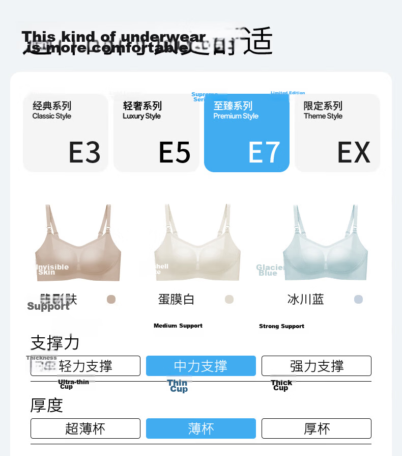 EMXEE New Ultra-Leather Small Cooling Cup Nursing Bra Maternity Breathable Anti-Sagging Postpartum Invisible Skin M 32