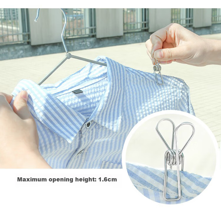MENGTING Clothespins, Stainless Steel Clips, Quilt Clips, Sock Clips, Drying Clips, 20-Pack, Durable 11