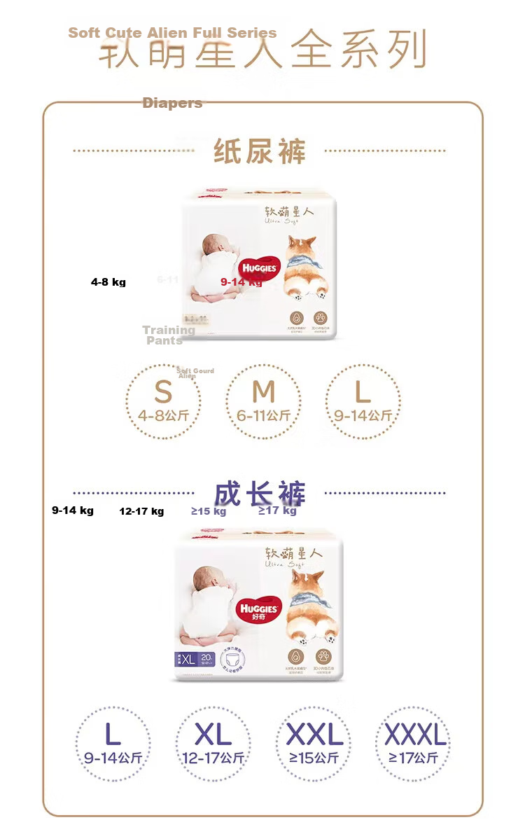 Huggies Soft Cute Corgi Pants Pull-Up Diapers XXXXL 22pcs (20kg+) [Soft and Sticky] 9