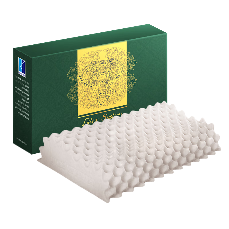 Latex Systems, Imported Latex Pillow Core from Thailand, 94% Content, Adult Sleep Cervical Spine, Wave Massage Rubber Low Pillow