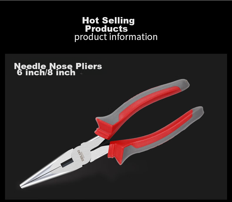 DELIXI ELECTRIC Multifunctional Electrician Needle Nose Pliers Household Precision Pliers 8 Inch 200mm 4