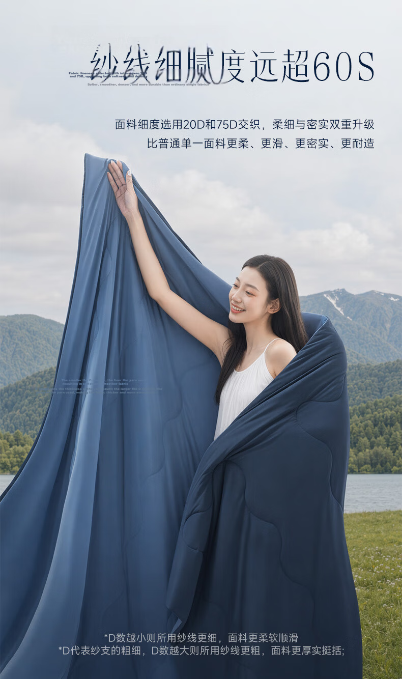 MUJI Class A Summer Quilt Cooling Air-Conditioned Washable Blanket Ice Mist Blue 180x200cm 6