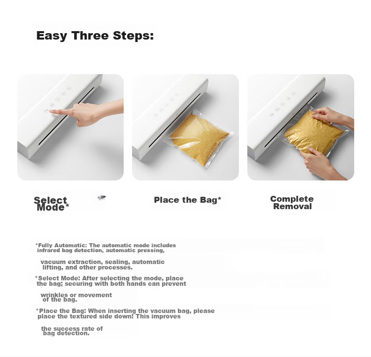 Mijia Xiaomi Vacuum Sealer Dual-Use Automatic Food Preservation Machine Household Small Fully Automatic Press-Free Sealing Machine 10