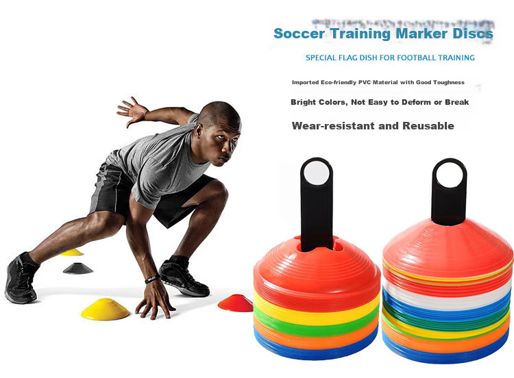 INVUI Soccer Training Marker Discs, Track And Field Training Marker Equipment Obstacle Signs Road Signs, Pack of 20 2