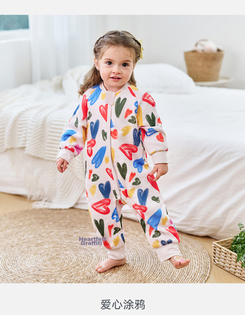 Ibaby Constant Temperature Summer Sleeping Bag Gauze Breathable Anti-Startle Thin Children's Sleeping Bag Double Layer Gauze Green Wilderness Journey 100 37