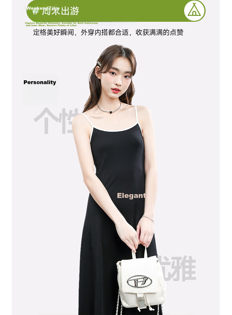 MJ STYLE Women's Spaghetti Strap Dress 2026 Summer New Elegant Slim Fit Waist-Defining Sexy Vacation Maxi Dress 10
