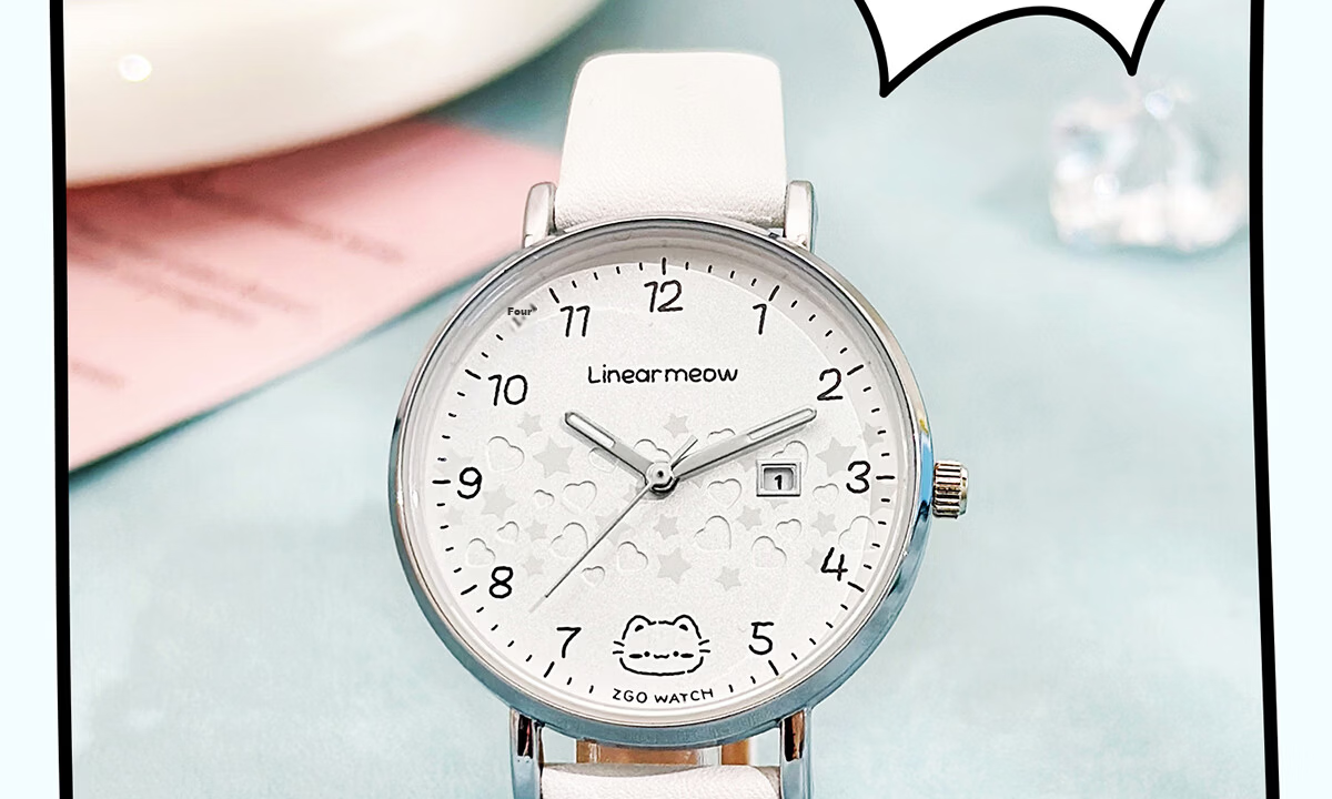 ZGO Hello Kitty Silent Quartz Watch for Girls, Middle and High School Students, Exam Special Time-Only Watch 7
