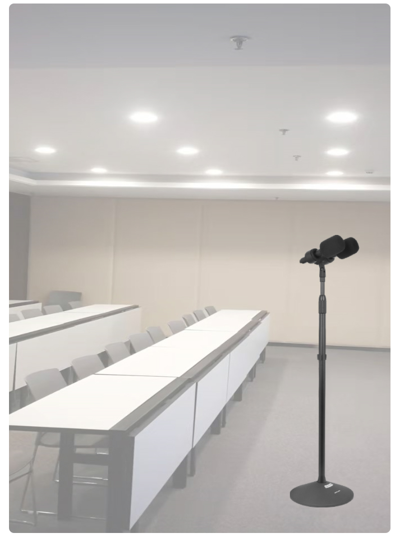 Shuledi QA-700 Domestic Dual-Head Wired Conference Floor Microphone, Podium Host Chorus Microphone for Lectern, Specialized for Mixing Console Audio System, High-End for Schools, Factories, And Government Use 6
