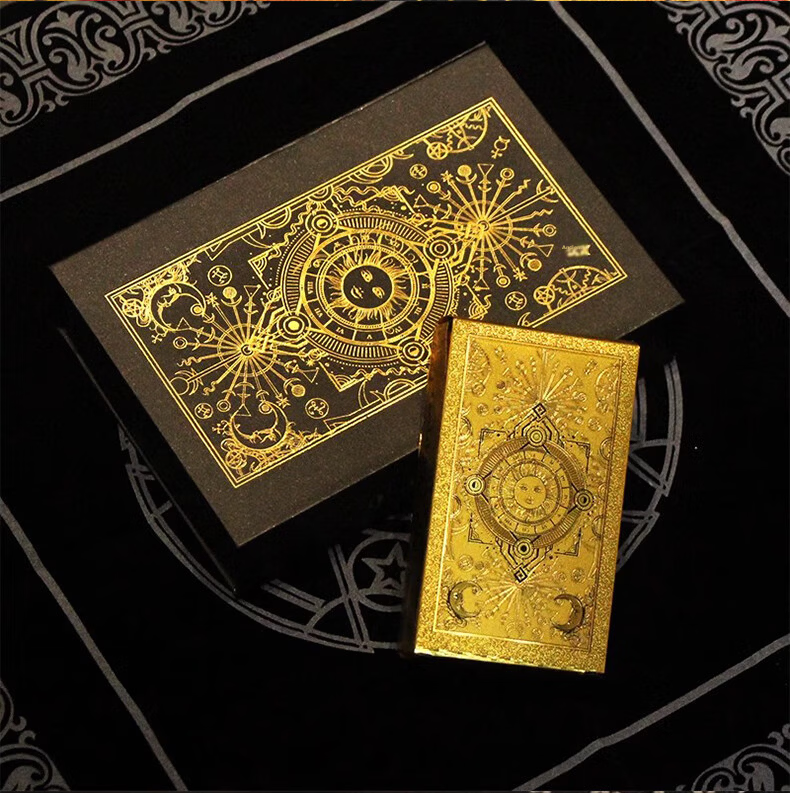 Miaoji Authentic Rider-Waite Tarot Cards PVC High-Quality Gold Foil Full Set Waterproof Gift Box Simple Packaging Devil Eye MJ8659 4