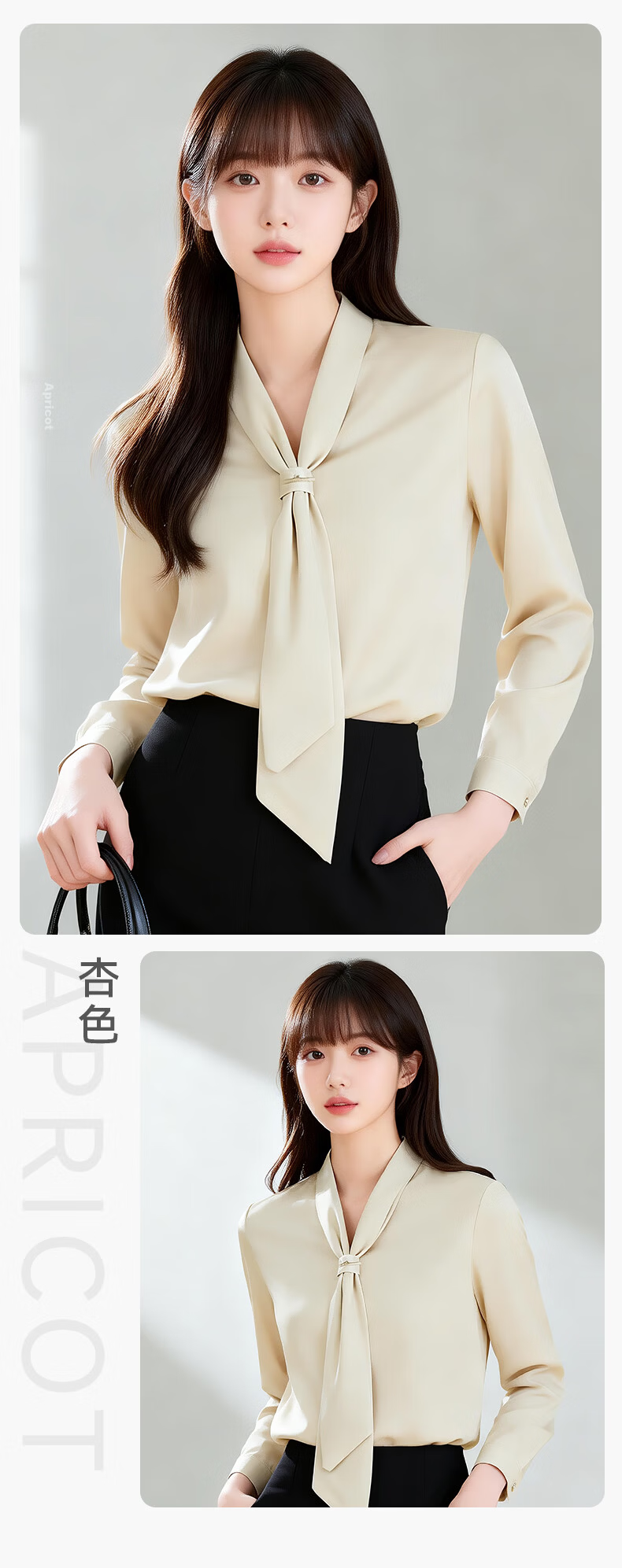 Yulixi Chiffon Long Sleeve Shirt Women White Professional Formal Elegant Casual Blouse Interview Commuting Shirt 13