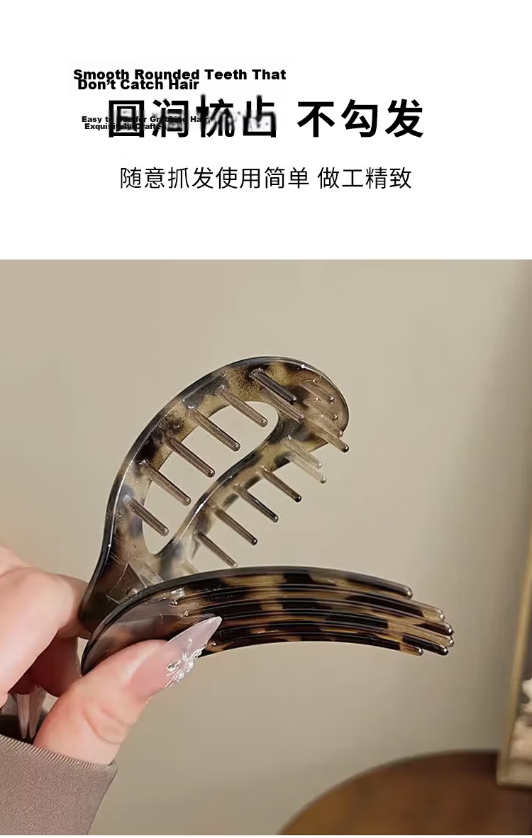 Meifuyu Curved Abalone Hair Claw Tortoiseshell Straight Duckbill Hair Clip Flat Bun Hairpin MF8292 7