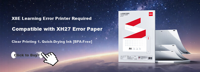 Deli X8 Error Correction Printer for Home Use, Homework Organization, Photo Printing, Exam Paper Printing, Student Back-To Supplies Gift, Portable Thermal Label Printer A4 203dpi High Definitio 2