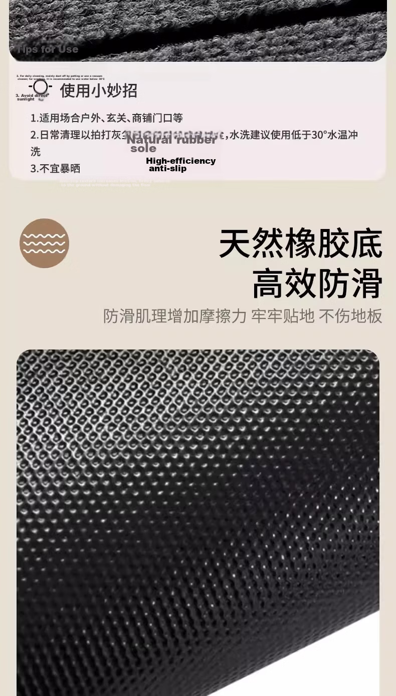Luoyoute Entrance Floor Mat Water Absorbent Non-Slip Doorway Striped Doormat Home Cuttable Kitchen Stairway Hallway Rug 11