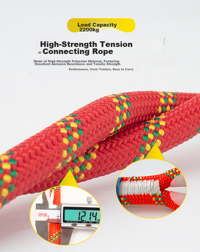 SHANDUAO Three-Point Safety Harness, Quick-Connect High-Altitude Fall Protection AD9022, Single Small Hook 1.8 Meters 15