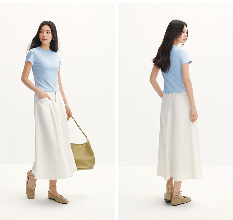 Semir Cooling Short Sleeve T-Shirt Women Summer Slim Fit Regular Shoulder Crew Neck Top 2026 Pullover 109326100004 34