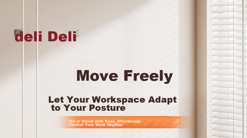 Deli KF101HS Height Adjustable Computer Desk, Standing Workstation with Monitor And Laptop Stand, Black 2