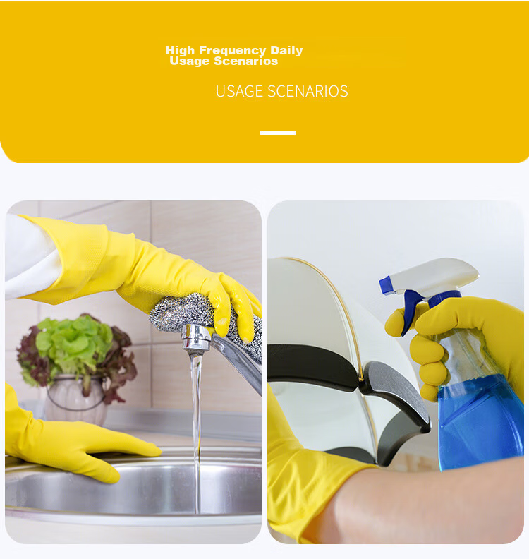 Ams Thick Cowhide Latex Gloves, 10 Pairs, Size M, Protective Rubber, Acid And Alkali Resistant, Oil And Water Proof, Wear-Resistant, Industrial Cleaning Work Hygiene Sanitation Protective Non-Slip Special Gloves A538 15
