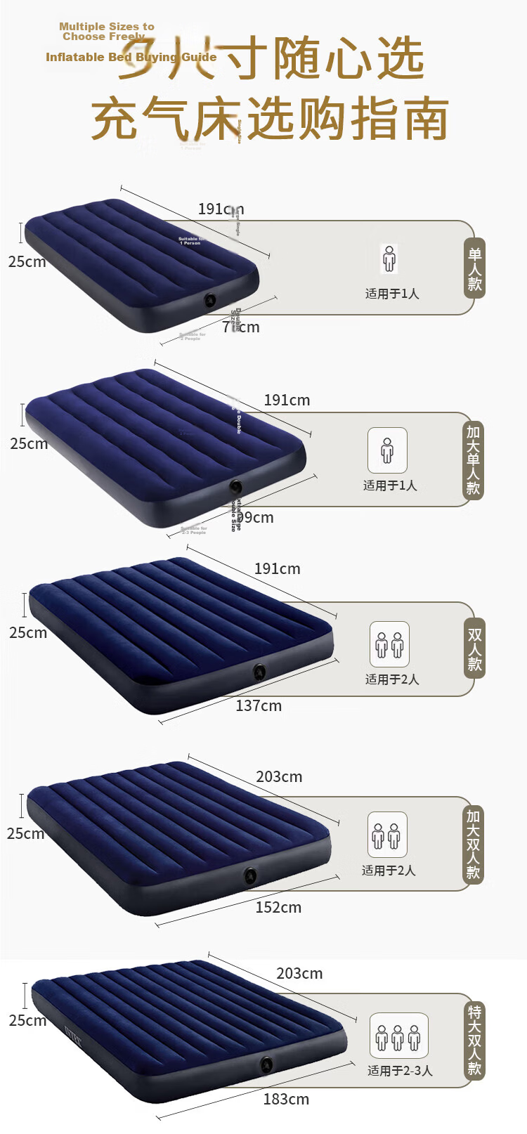 INTEX Single Inflatable Air Bed Portable Home Nap Sleeping Pad Outdoor Tent Moisture-Proof Foldable Mattress 64756N 11