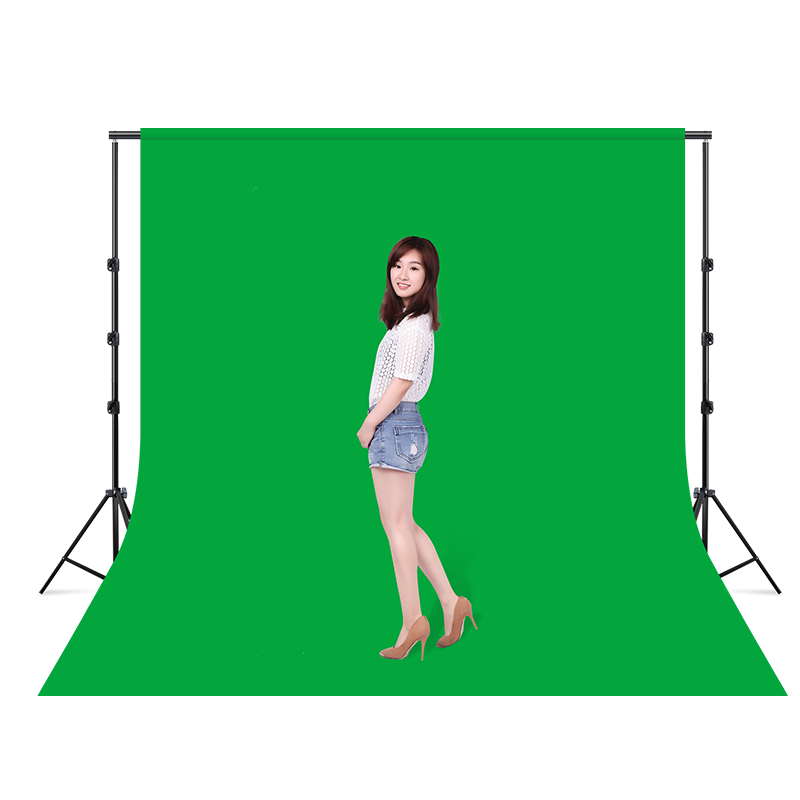 Hakutatz 2.6x3 Meter Photography Backdrop Stand, 3-Meter Green Screen Chroma Key Backdrop Cloth Stand, Background Wall for Portrait Photography, Clothing, ID Photos, Live Streaming Filming Stand Props