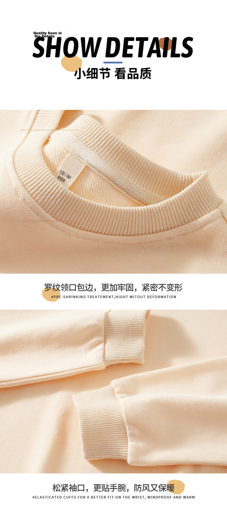 Langsha Spring Children's Thin Sweatshirt Boys and Girls Long Sleeve Sports Casual Solid Color Top Haze Blue 120 15