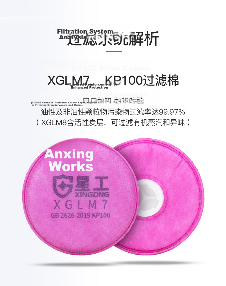 Xinggong Gas Mask Activated Carbon Mask Organic Gas Spray Painting Printing Single Canister Respirator 5