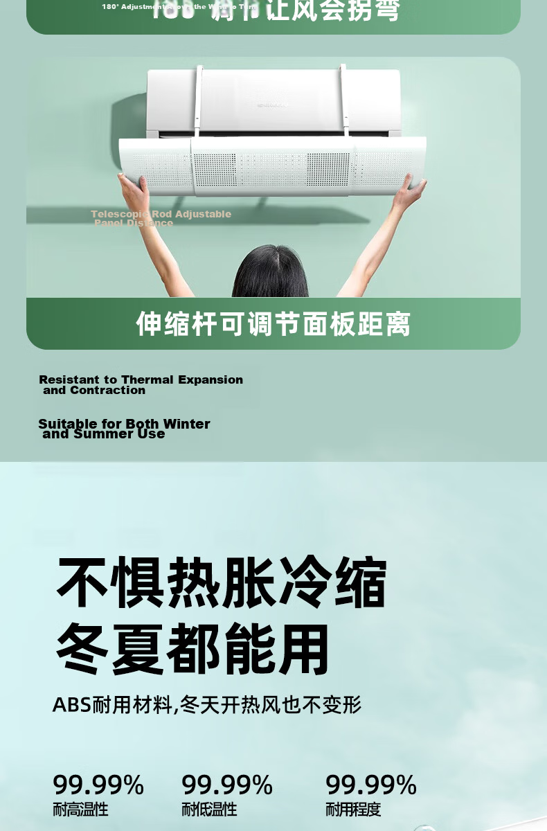 Gonghechuan Air Conditioner Wind Deflector Shield, Anti-Direct Blowing, Baby Postpartum Protection, Air Outlet Wind Blocker, Universal Hanging Air Conditioner Cover 14